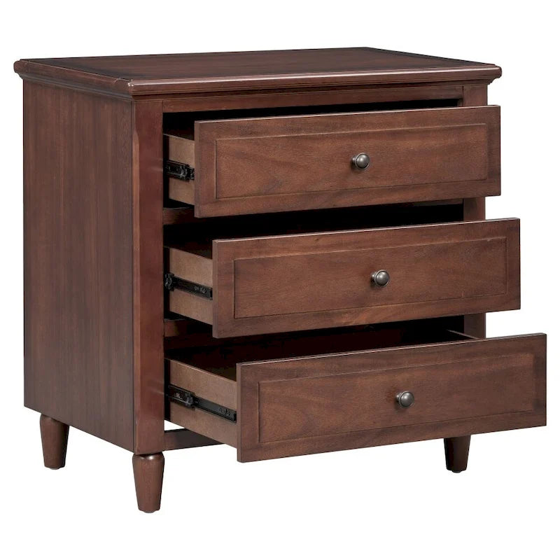 3-Drawer Nightstand Storage Wood Cabinet-3