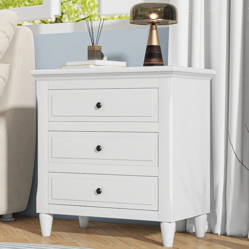 3-Drawer Nightstand Storage Wood Cabinet-4