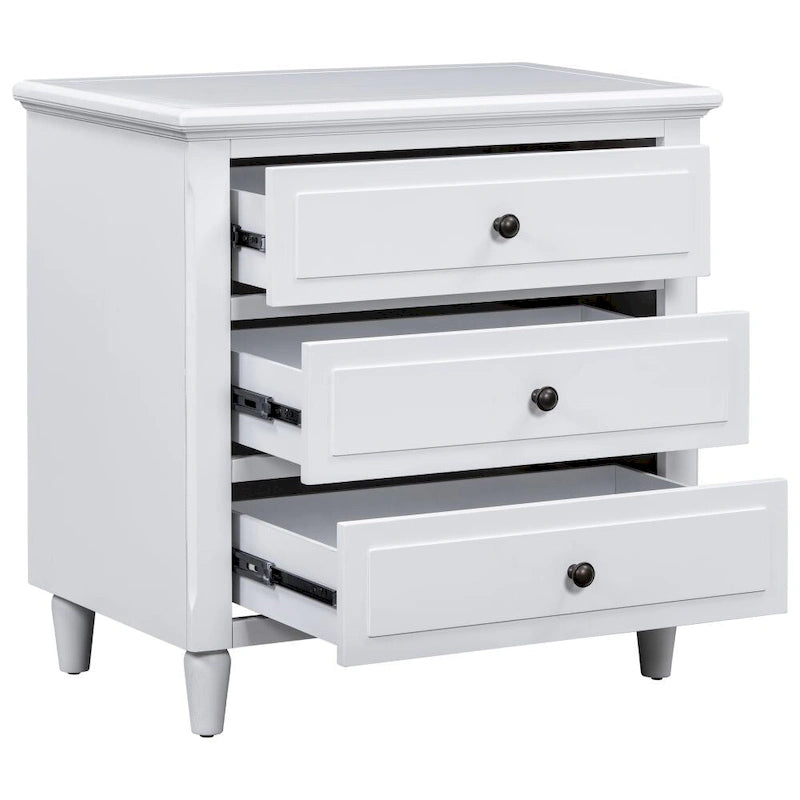 3-Drawer Nightstand Storage Wood Cabinet-5