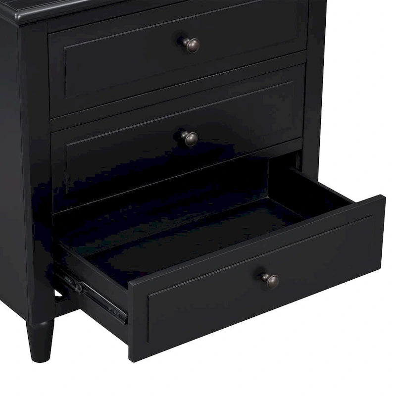 3-Drawer Nightstand Storage Wood Cabinet-9