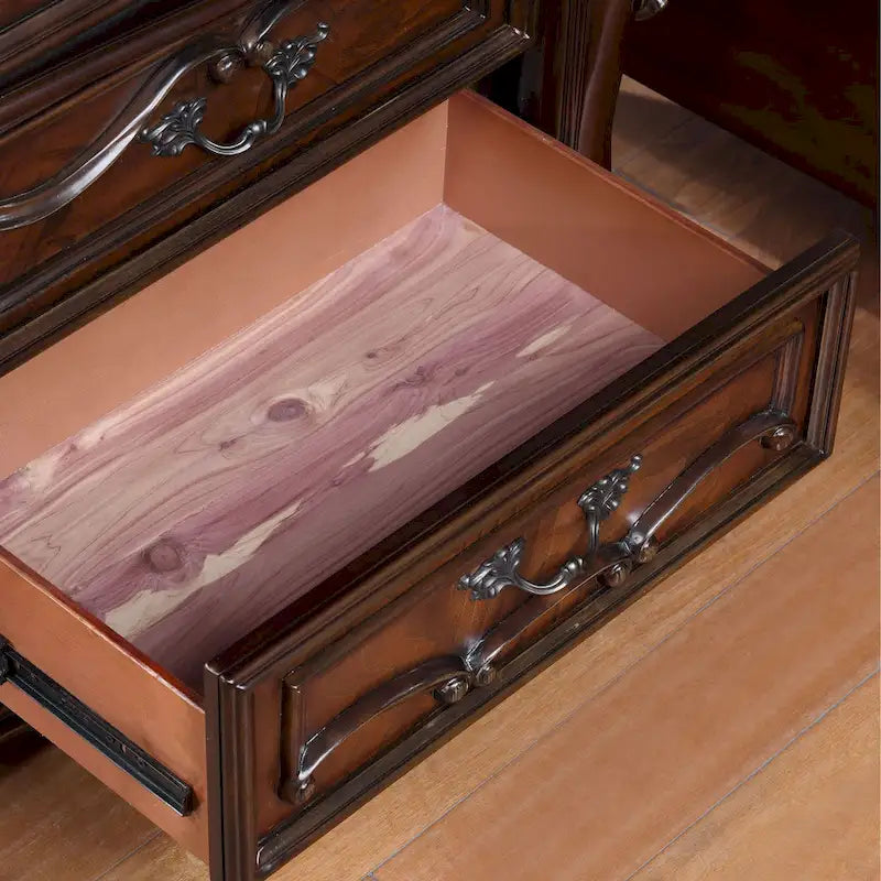 Furniture of America Eugene Traditional Solid Wood Chest with Felt-lined Top Drawer and Cedarwood-lined Drawer-4