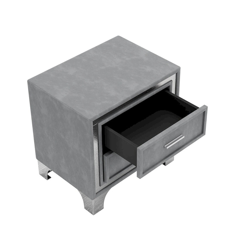 3-Pieces Bedroom Sets with Queen Size Upholstered Platform Bed and Two Nightstands-9