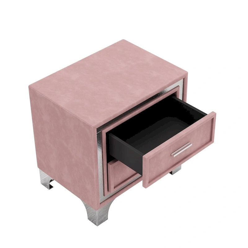 3-Pieces Bedroom Sets with Queen Size Upholstered Platform Bed and Two Nightstands-38