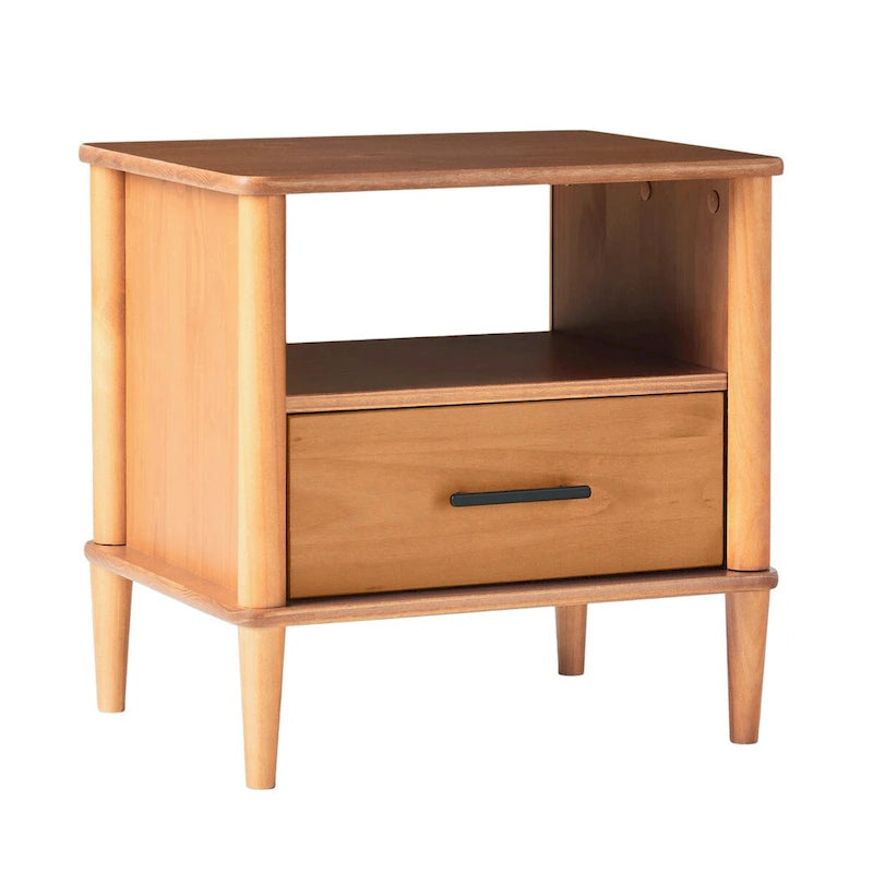 Transitional Solid Wood Spindle Nightstand for Living Room, Bedroom and Office-6