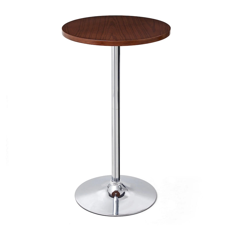 Glitzhome 39.5H Modern Bistro Walnut Top Round Pub Bar Table-37