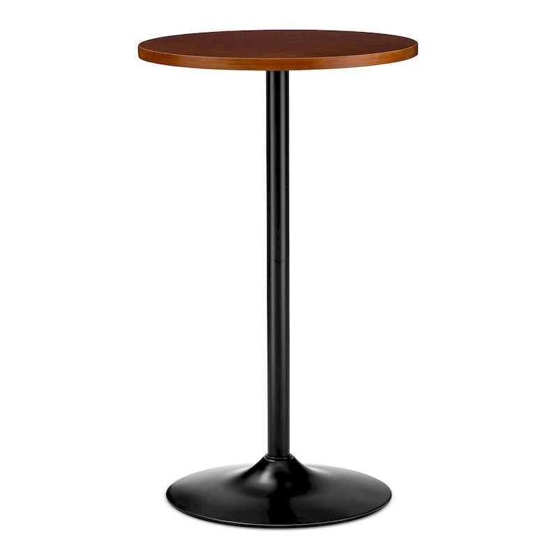 Glitzhome 39.5H Modern Bistro Walnut Top Round Pub Bar Table-16