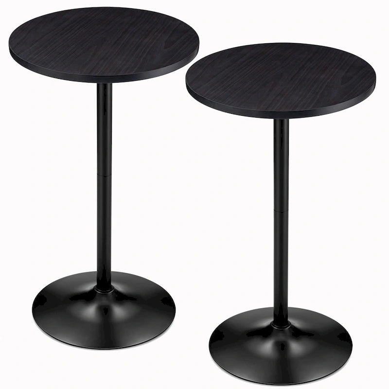 Glitzhome 39.5H Modern Bistro Walnut Top Round Pub Bar Table-26