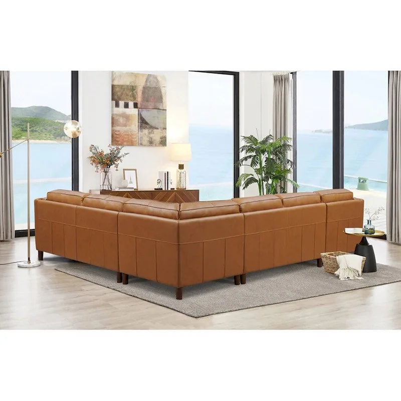 Hydeline Bella Top Grain Leather L Shape Sectional Sofa