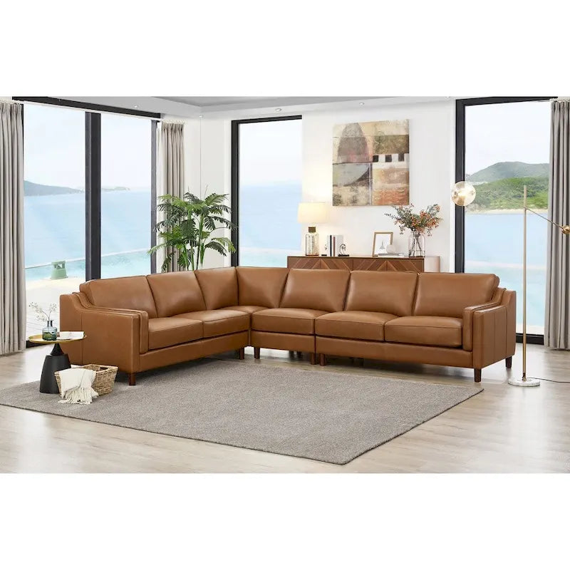 Hydeline Bella Top Grain Leather L Shape Sectional Sofa-6