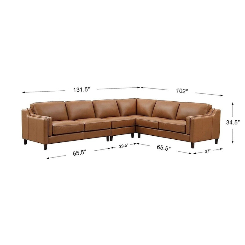 Hydeline Bella Top Grain Leather L Shape Sectional Sofa-10