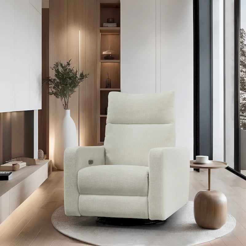 Olmas 33.5W Power Swivel Glider Recliner with USB Charger-36