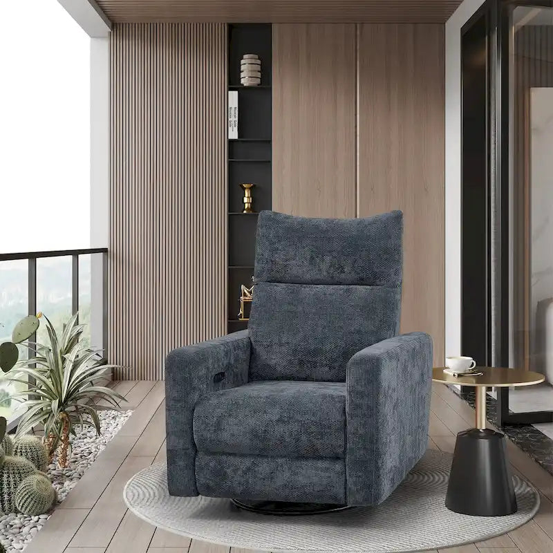 Olmas 33.5W Power Swivel Glider Recliner with USB Charger-4