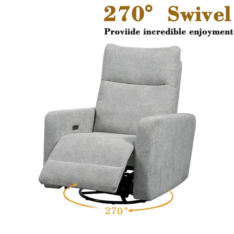 Olmas 33.5W Power Swivel Glider Recliner with USB Charger-27