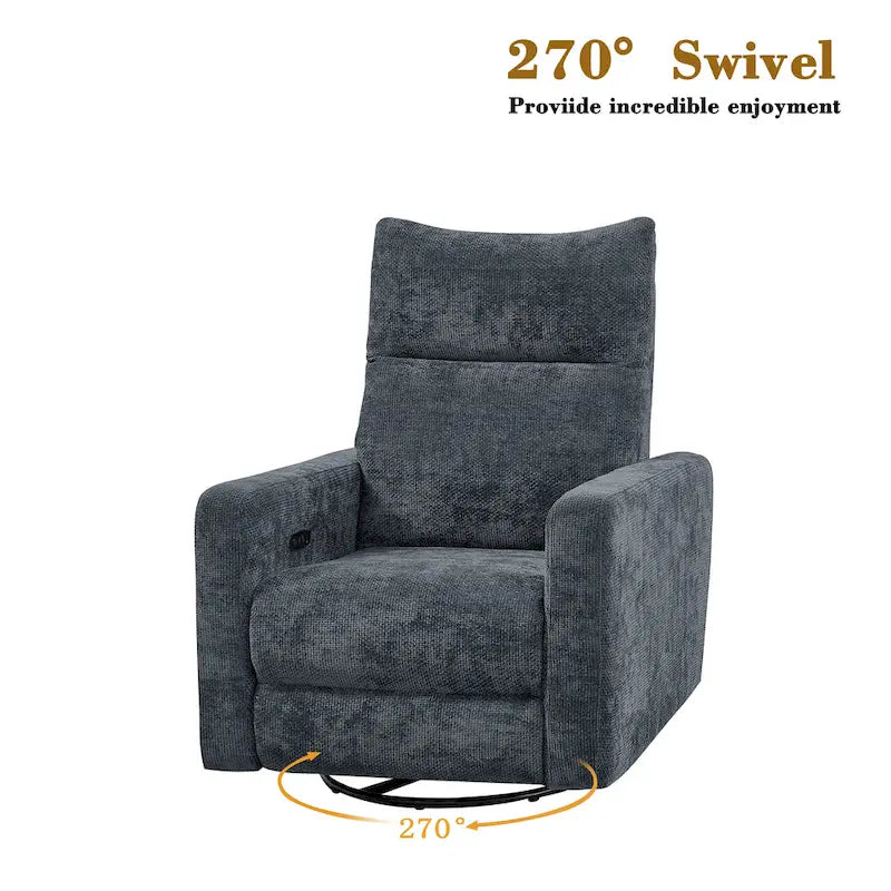 Olmas 33.5W Power Swivel Glider Recliner with USB Charger-32
