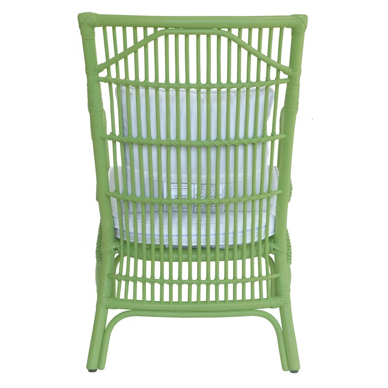 Rattan Slat Back Cushioned Arm Dining Accent Chair by East at Main - 24x25.5x39.25-7