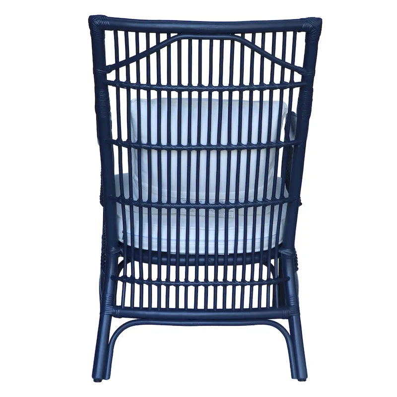 Rattan Slat Back Cushioned Arm Dining Accent Chair by East at Main - 24x25.5x39.25-13