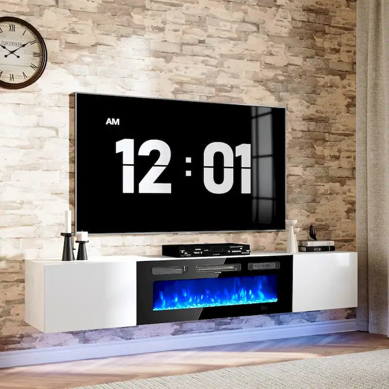 Wall Mounted Fireplace Entertainment Center with 36 Electric Fireplace-12