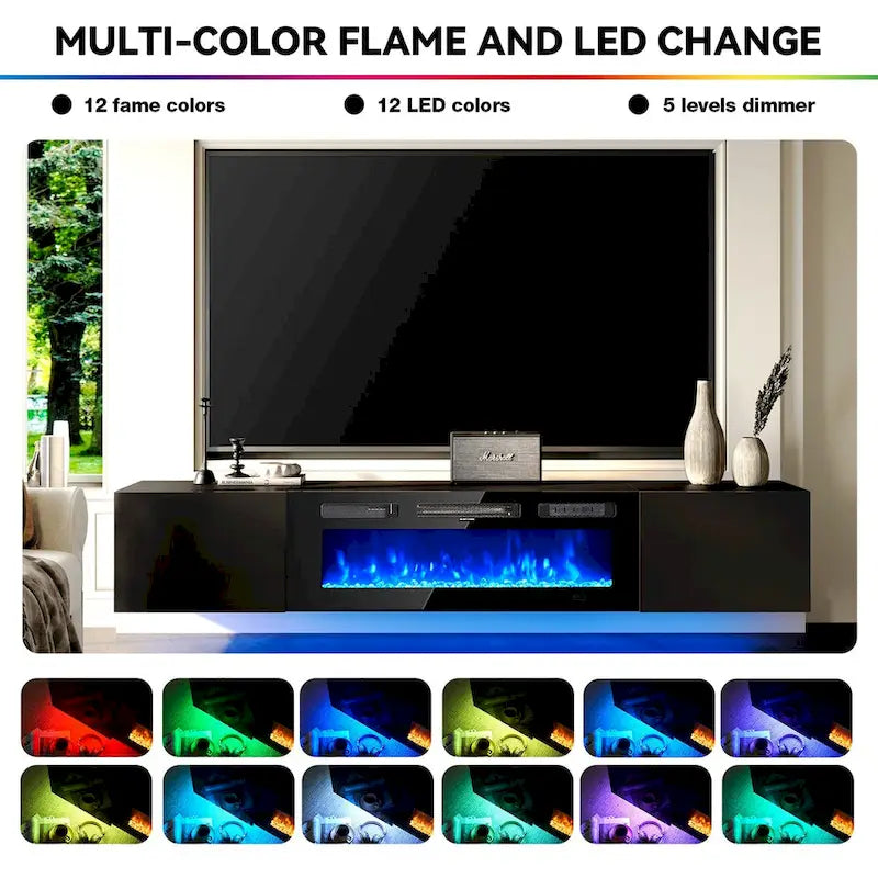 Wall Mounted Fireplace Entertainment Center with 36 Electric Fireplace-4