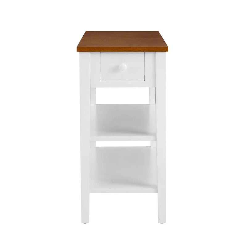 Narrow End Table with USB Charging Ports-7