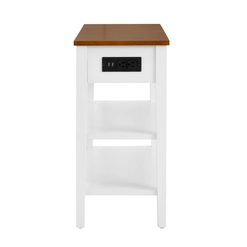 Narrow End Table with USB Charging Ports-11