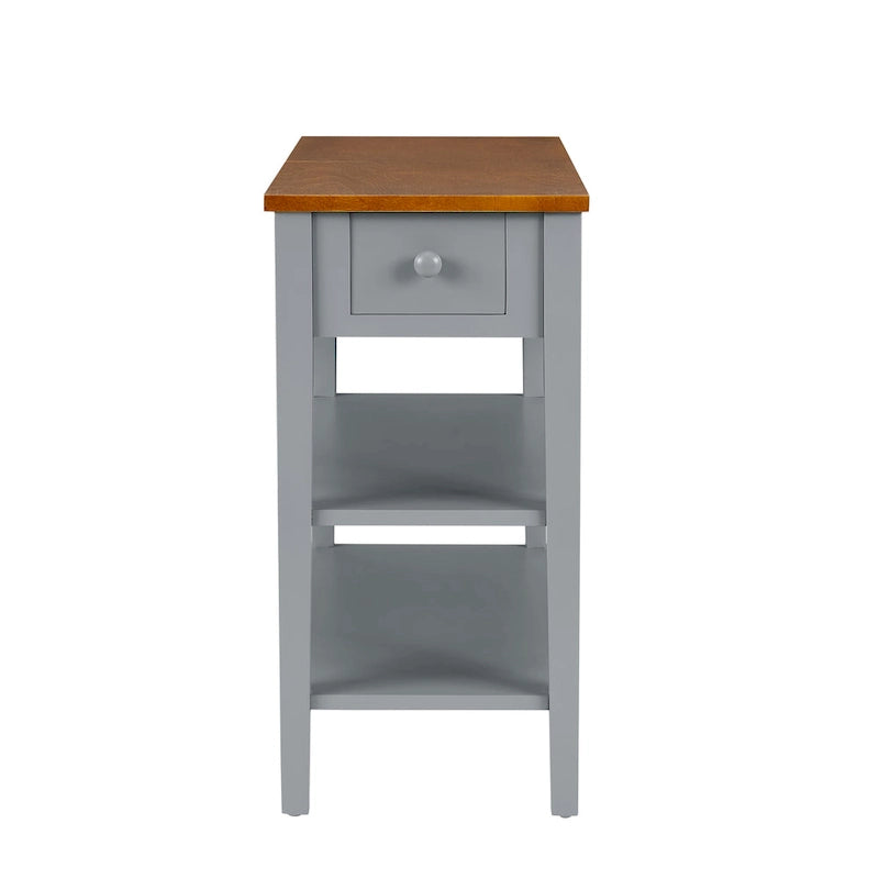Narrow End Table with USB Charging Ports-17