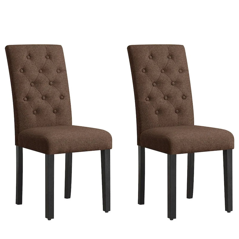 Subrtex Linen Parsons Upholstered Button Dining Chair (2-Pack)-26