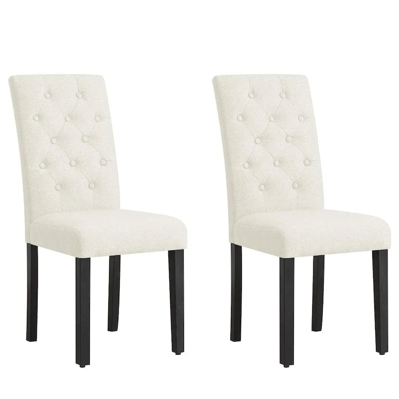 Subrtex Linen Parsons Upholstered Button Dining Chair (2-Pack)-27