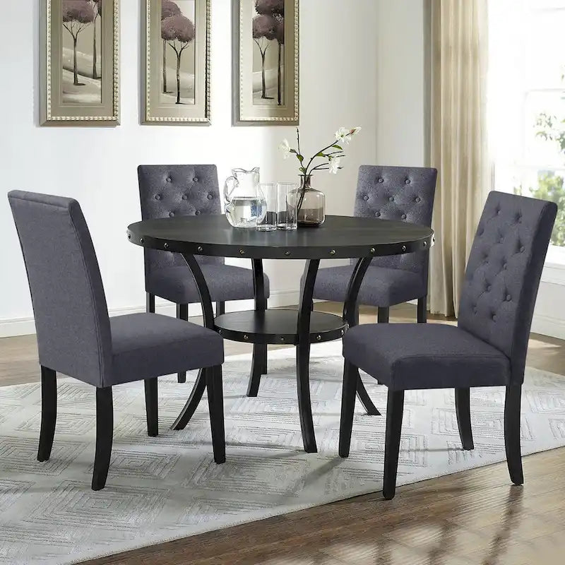 Subrtex Linen Parsons Upholstered Button Dining Chair (2-Pack)