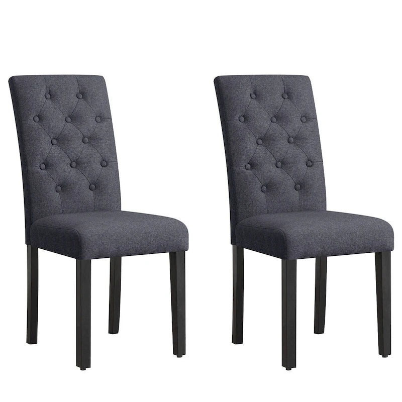 Subrtex Linen Parsons Upholstered Button Dining Chair (2-Pack)-21