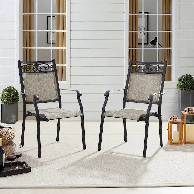 Outdoor Stackable Dining Chairs for All Weather, Set of 2 or 4-10