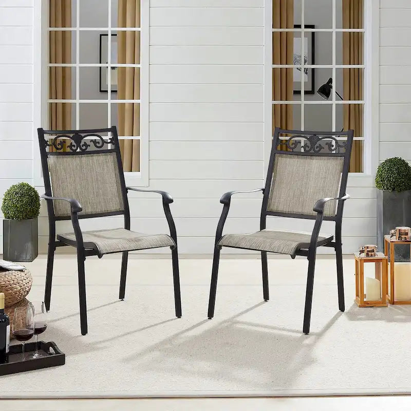 Outdoor Stackable Dining Chairs for All Weather, Set of 2 or 4