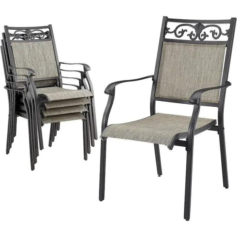 Outdoor Stackable Dining Chairs for All Weather, Set of 2 or 4-3
