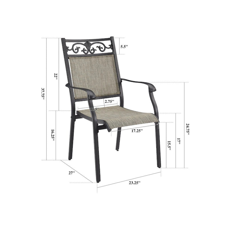 Outdoor Stackable Dining Chairs for All Weather, Set of 2 or 4-7