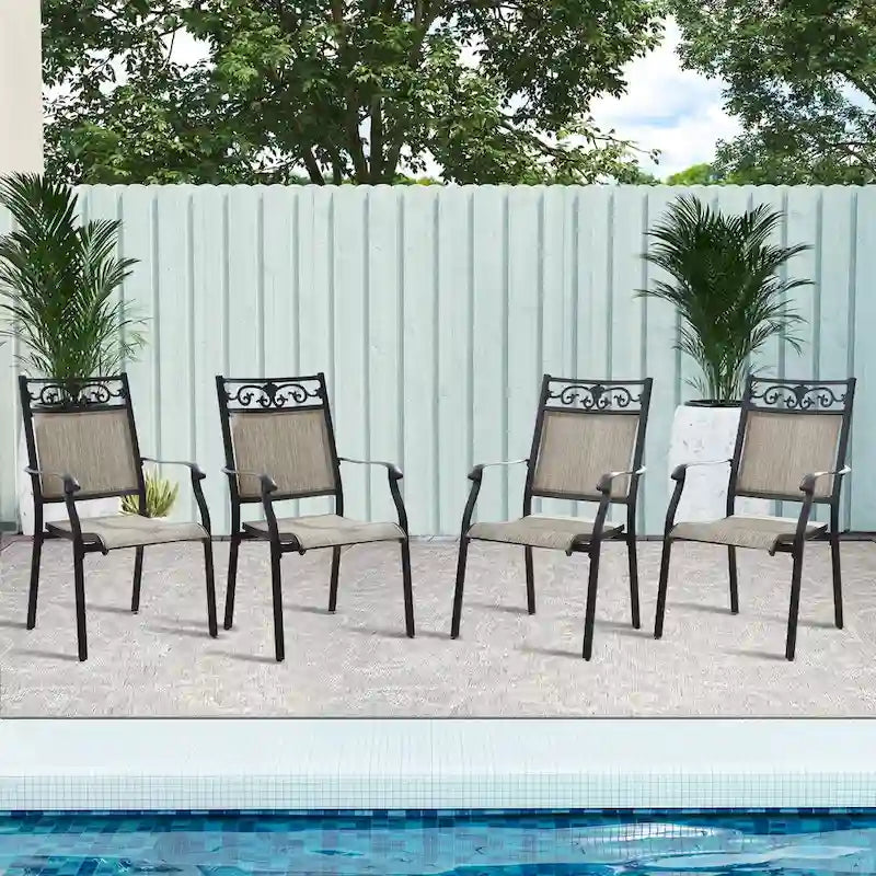 Outdoor Stackable Dining Chairs for All Weather, Set of 2 or 4-8