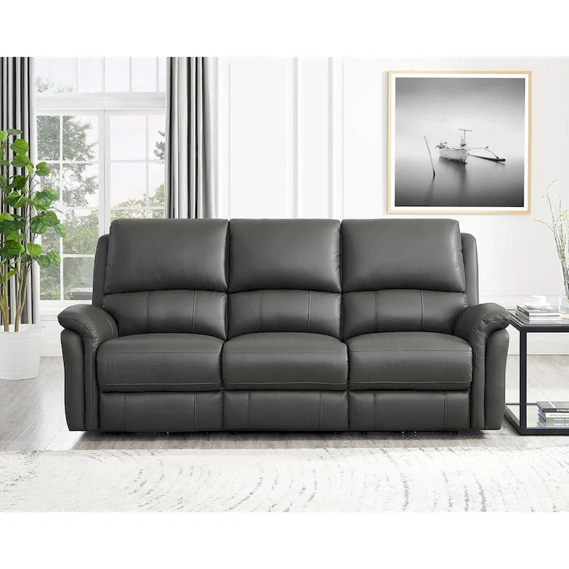 Hydeline Erindale Zero Gravity Power Recline and Headrest Top Grain Leather Sofa-4