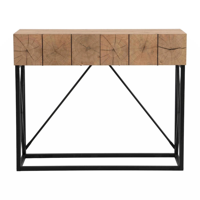 43.31 Luxury Wood Sofa Table, Industrial Console Table for Entryway, Hallway Tables with Two Drawers for Living Room-4