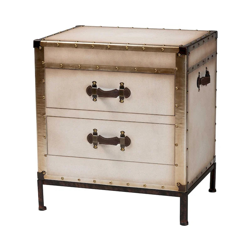 Laura Vintage Canvas End Table Trunk-23