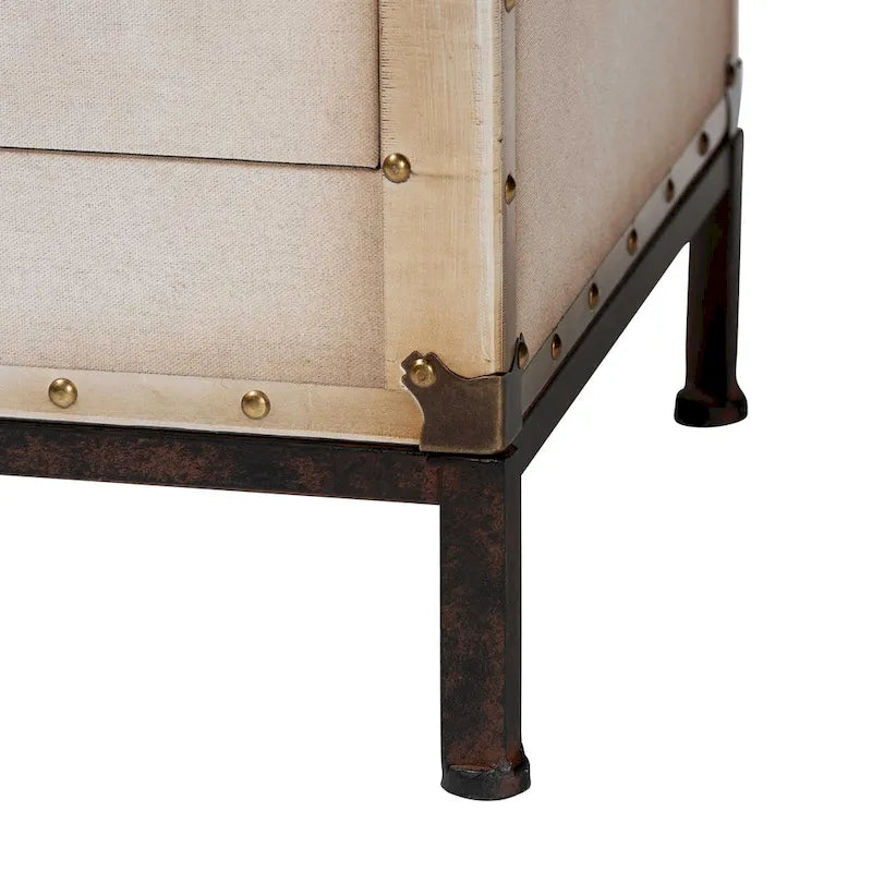 Laura Vintage Canvas End Table Trunk-7