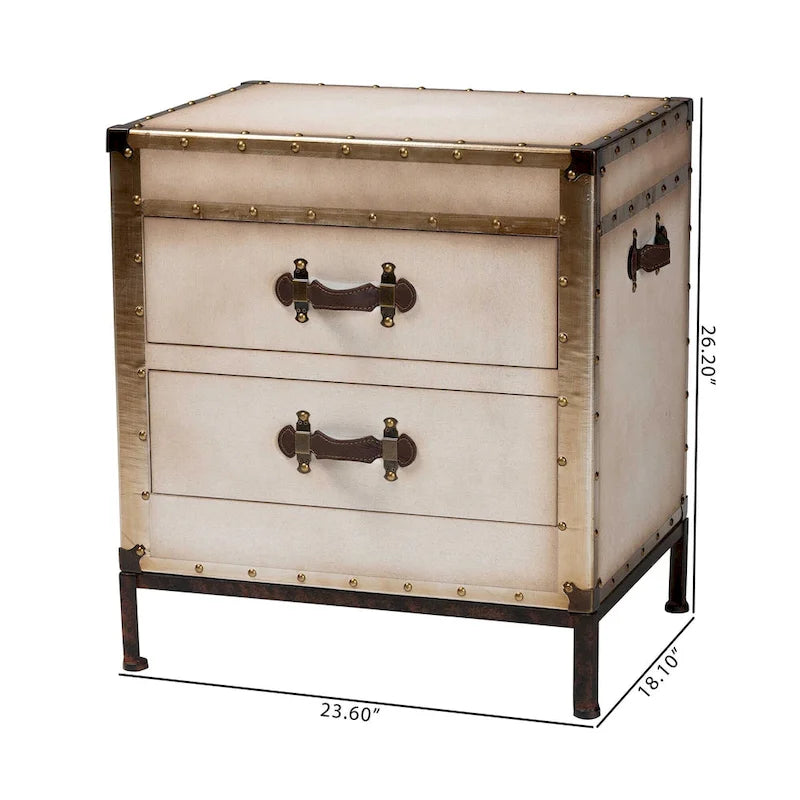 Laura Vintage Canvas End Table Trunk-11