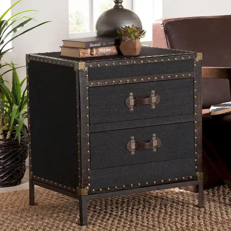 Laura Vintage Canvas End Table Trunk-20