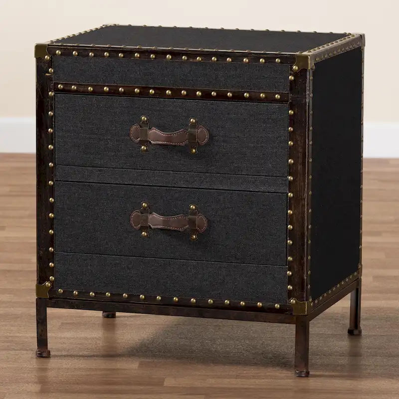 Laura Vintage Canvas End Table Trunk-21