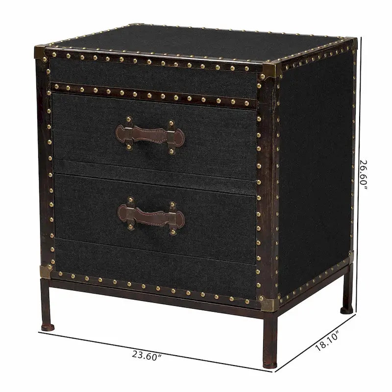 Laura Vintage Canvas End Table Trunk-22