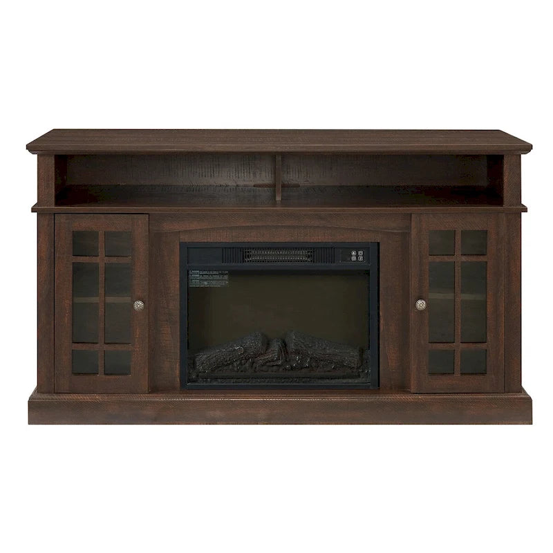 Modern Entertainment Console with 23 Fireplace Inset-20