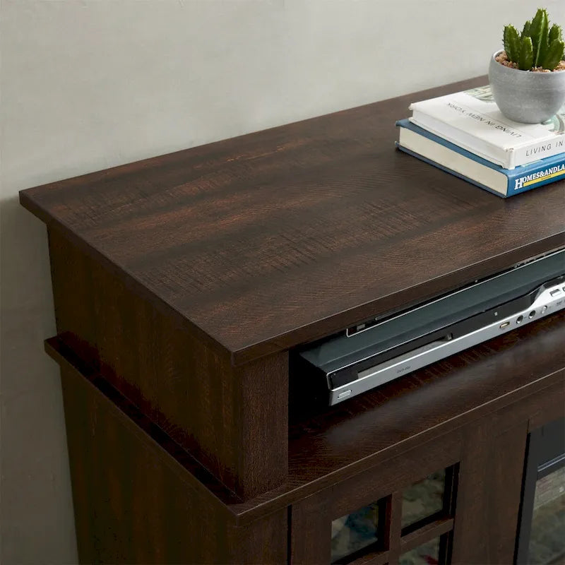 Modern Entertainment Console with 23 Fireplace Inset-16