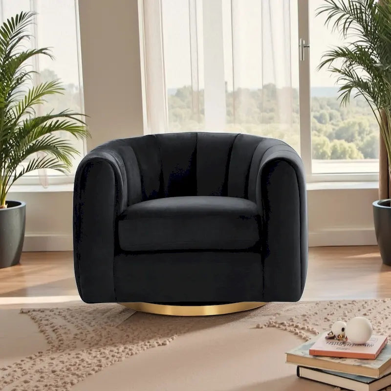 Cardiff Mid Century Modern Comfy Swivel Accent Chair-17