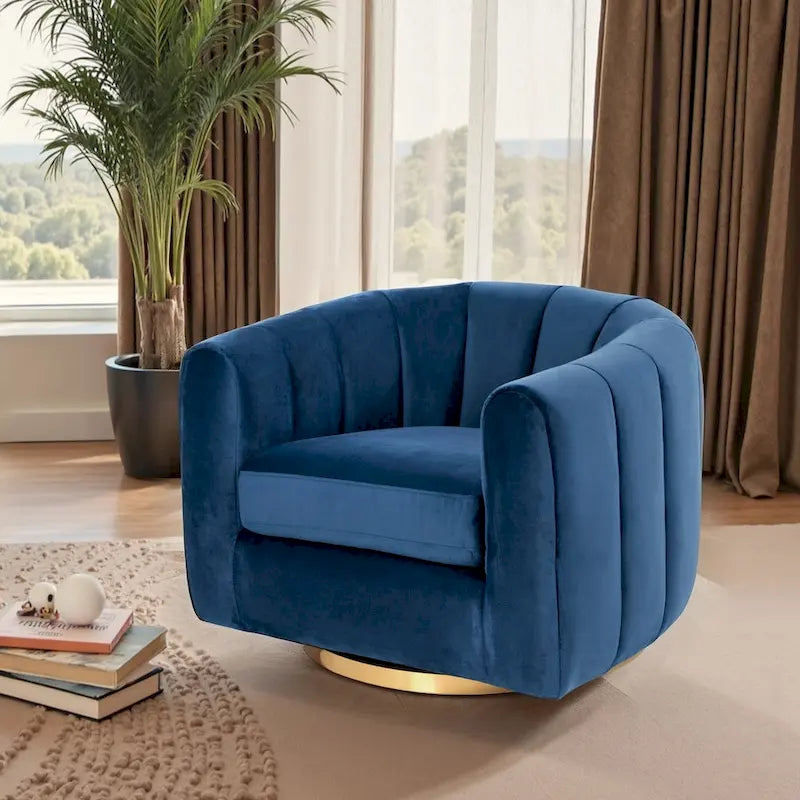 Cardiff Mid Century Modern Comfy Swivel Accent Chair-9