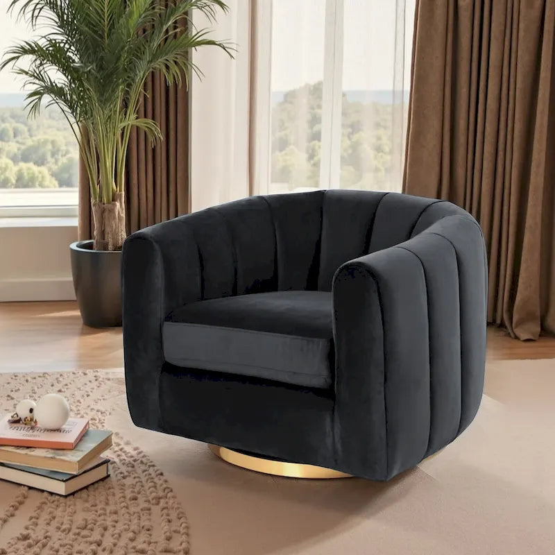 Cardiff Mid Century Modern Comfy Swivel Accent Chair-13