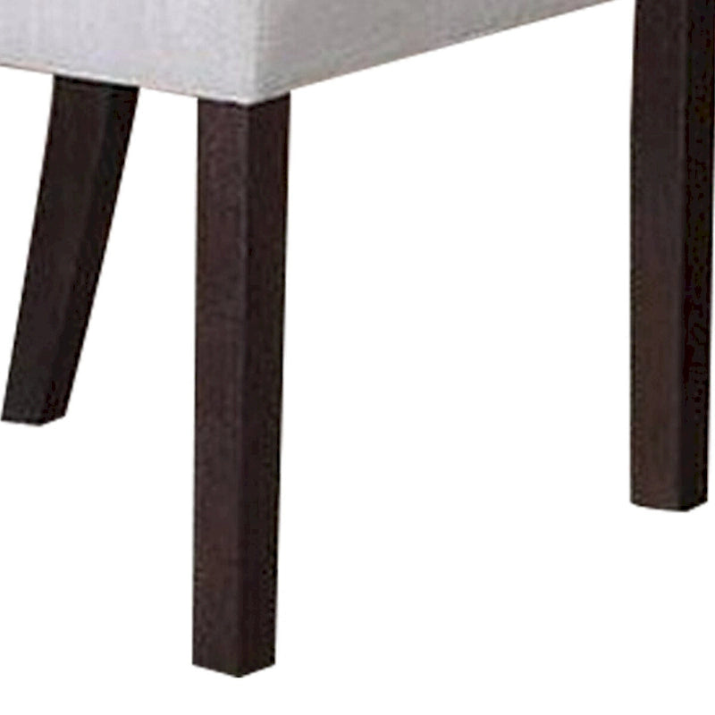 26 Inch Wood Dining Chair with Button Tufted Padded Back, Set of 2, White-5