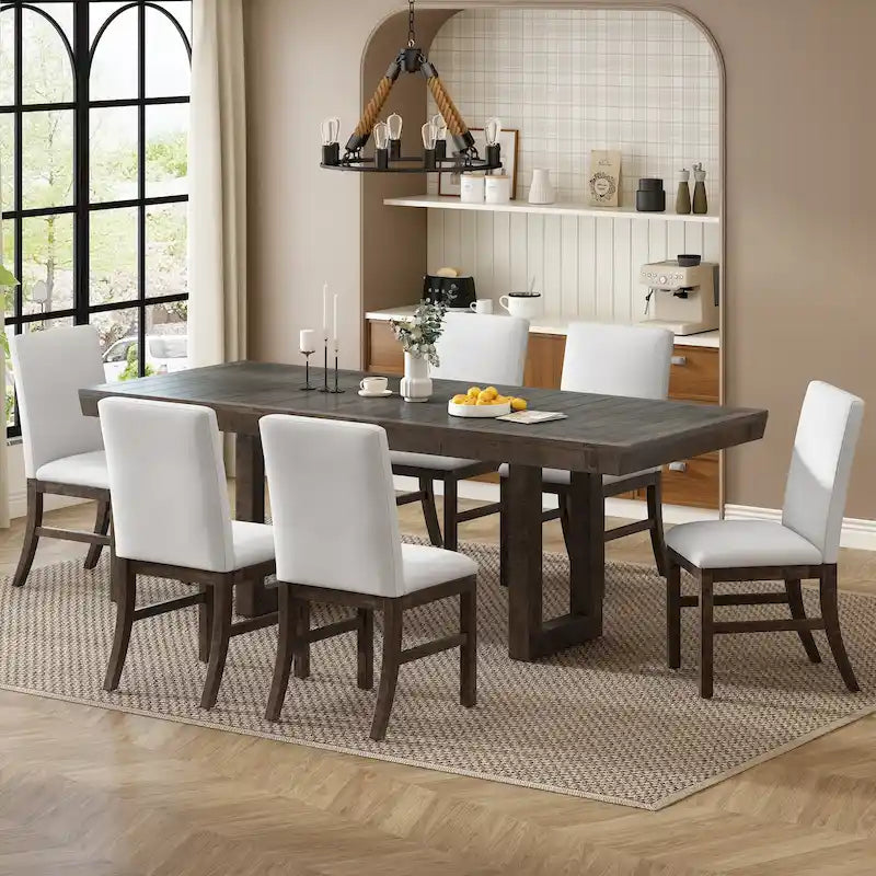 7-Piece Extendable Dining Table Set-26