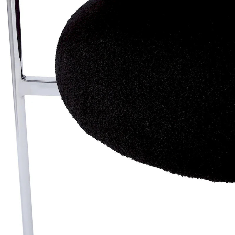 Upholstered Armchair Dining Chairs With Metal Legs (Set of 2),Black-13